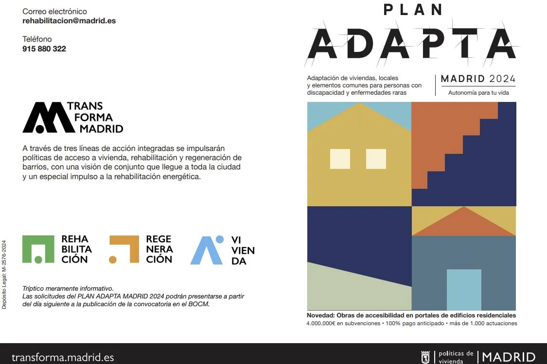 Plan Adapta Madrid 2026: 4 millones en ayudas sin sorteo para adaptar viviendas, qué cuantías hay y por qué interesa al funcionariado madrileño